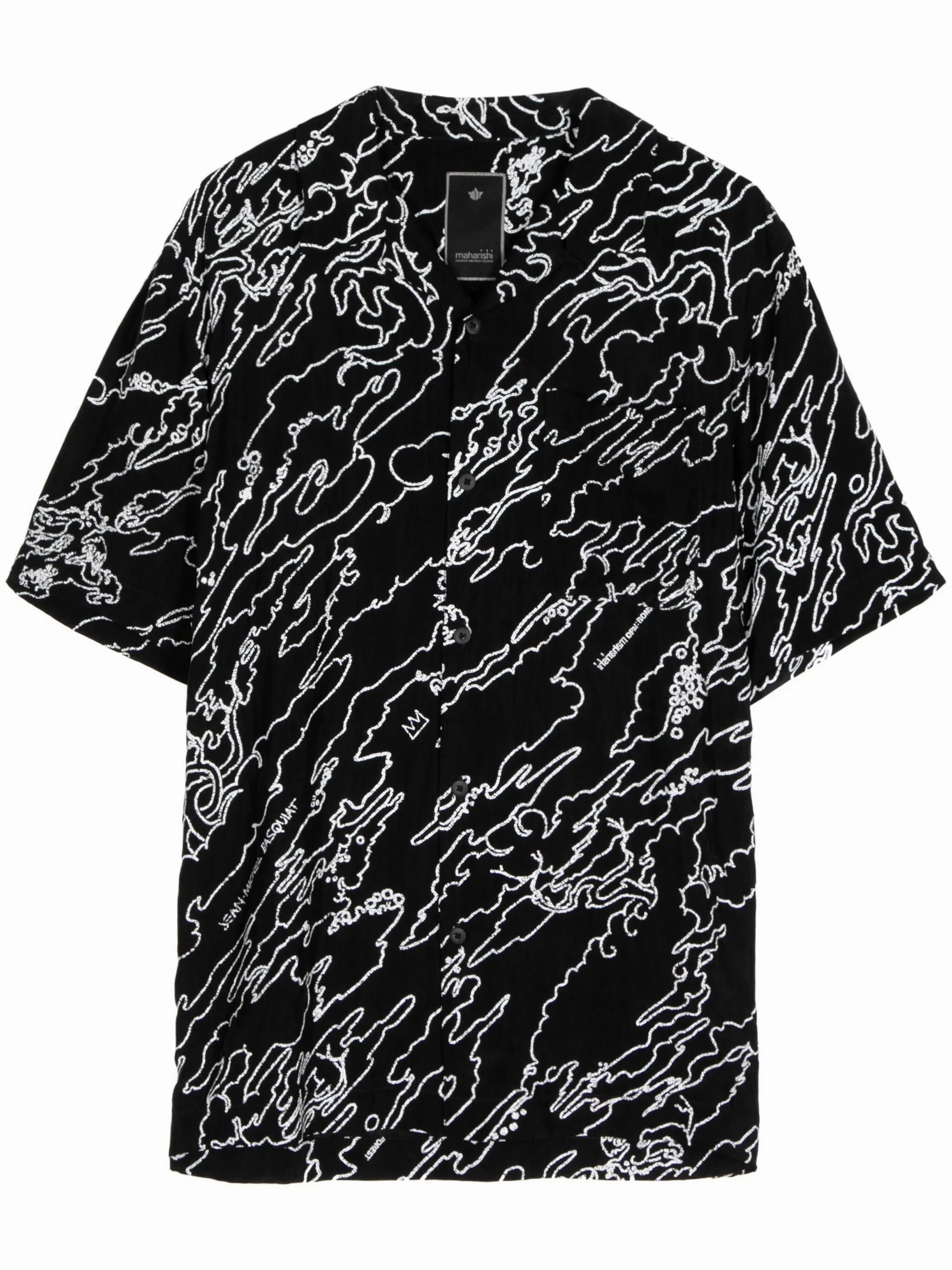 Maha Basquiat Abstract-Print Shirt mens polos clearance