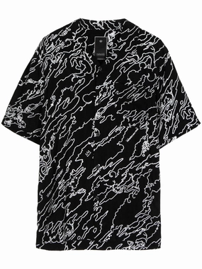 Maha Basquiat Abstract-Print Shirt mens polos clearance
