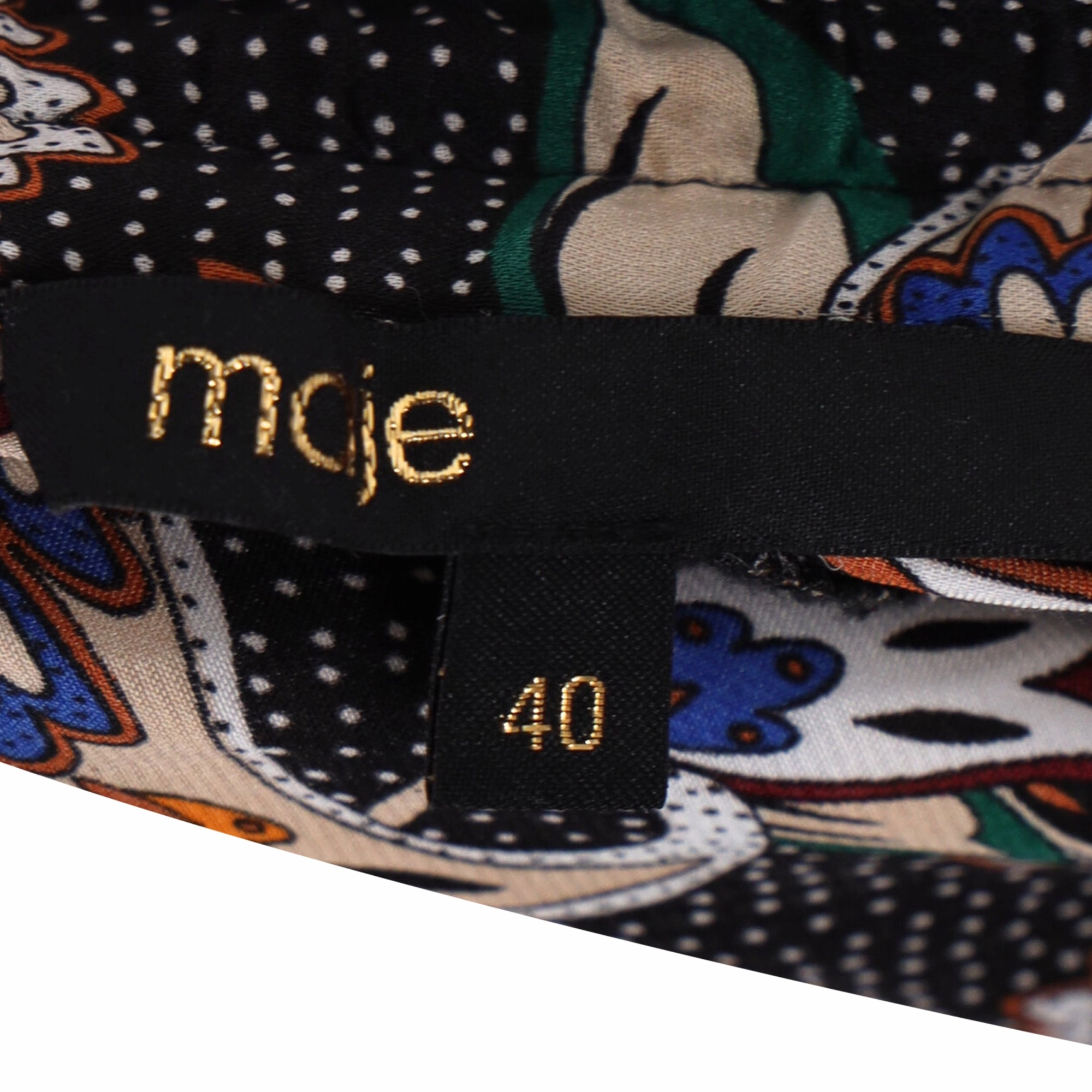 Maje Paisley Print Ruffled Midi Skirt in Multicolor Polyester