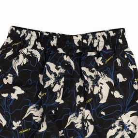 Marcelo Burlon County Flowers Boxer Shorts - Black/Blue/White womens wide-leg pants promo