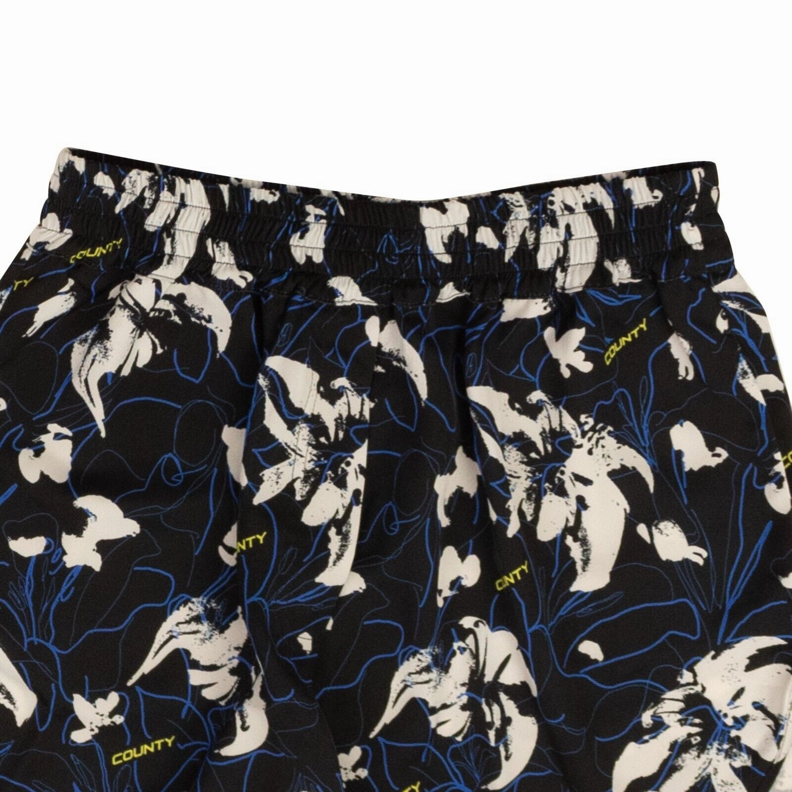 Marcelo Burlon County Flowers Boxer Shorts - Black/Blue/White womens wide-leg pants promo