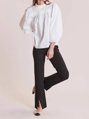 Margie Ponte Slit Front Pants In Black womens wide-leg pants promo