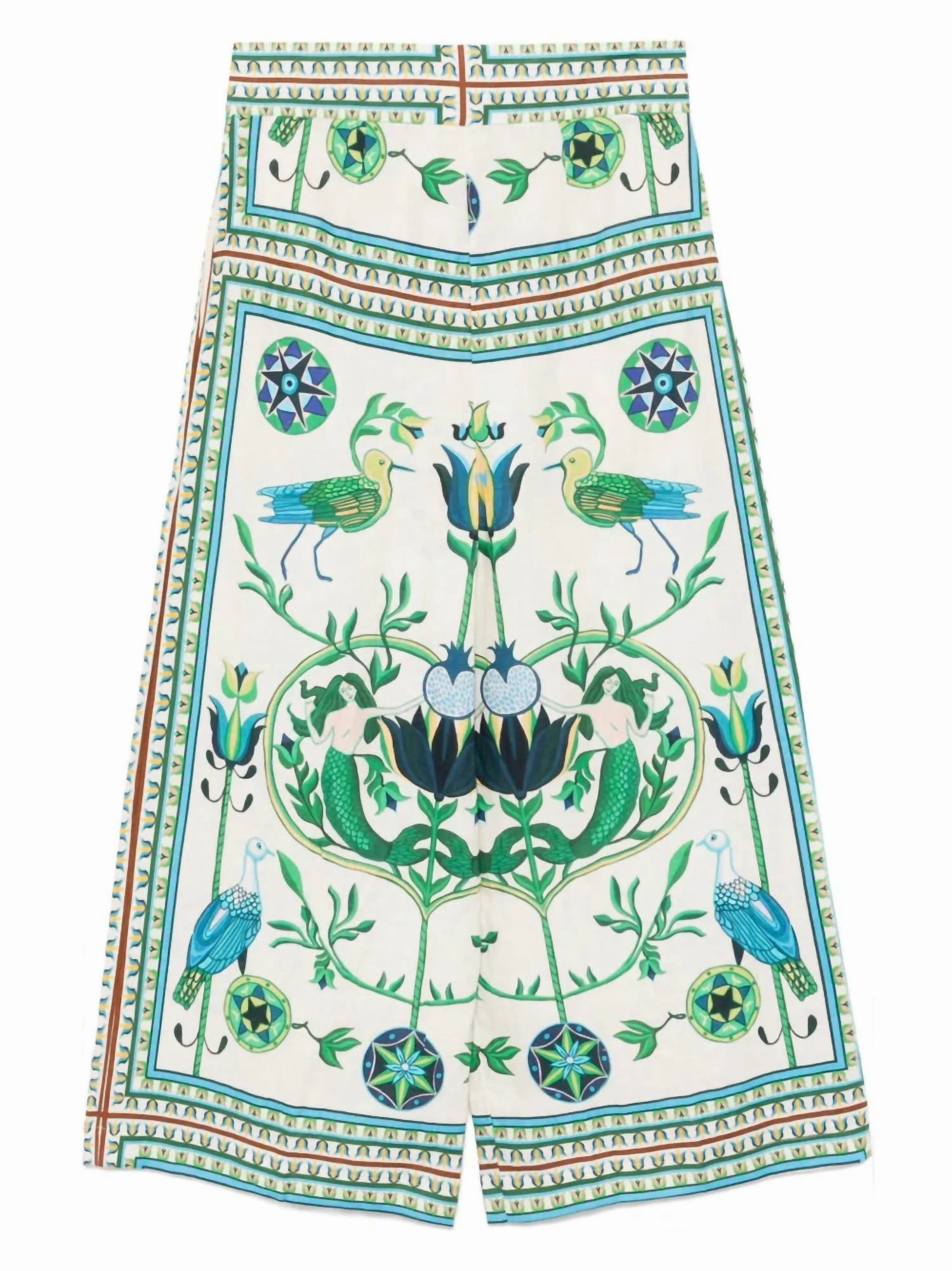 Maria Wide Leg Pants In Off White Multi