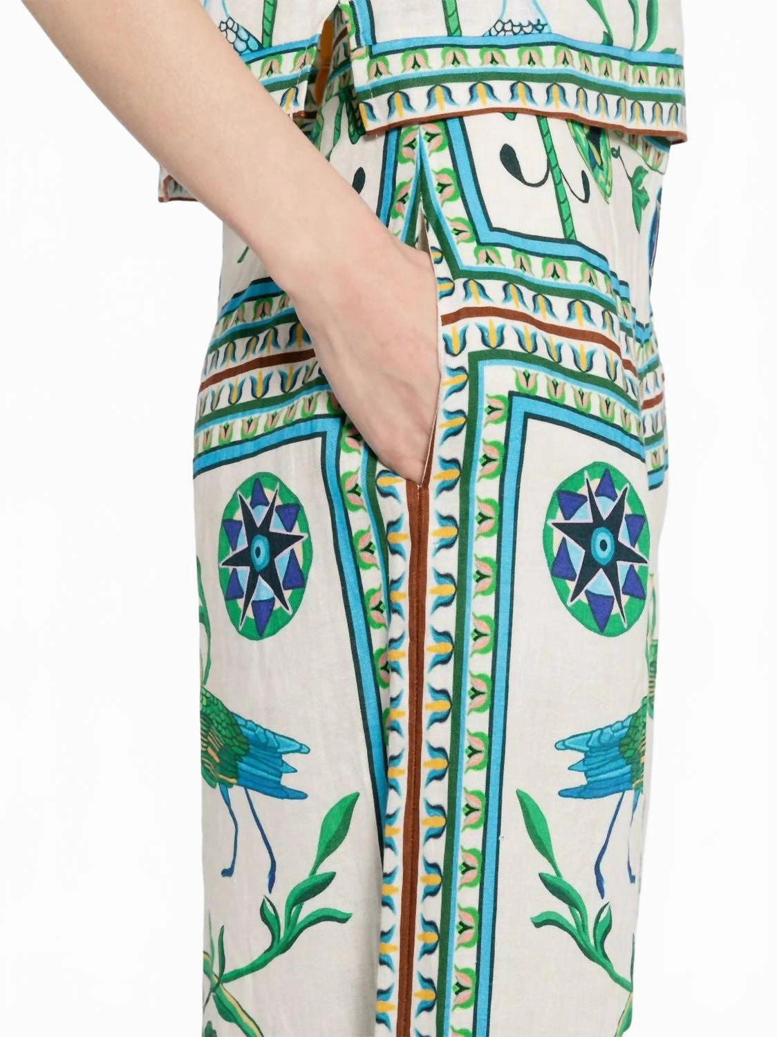 Maria Wide Leg Pants In Off White Multi