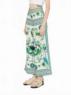 Maria Wide Leg Pants In Off White Multi womens denim shorts discount