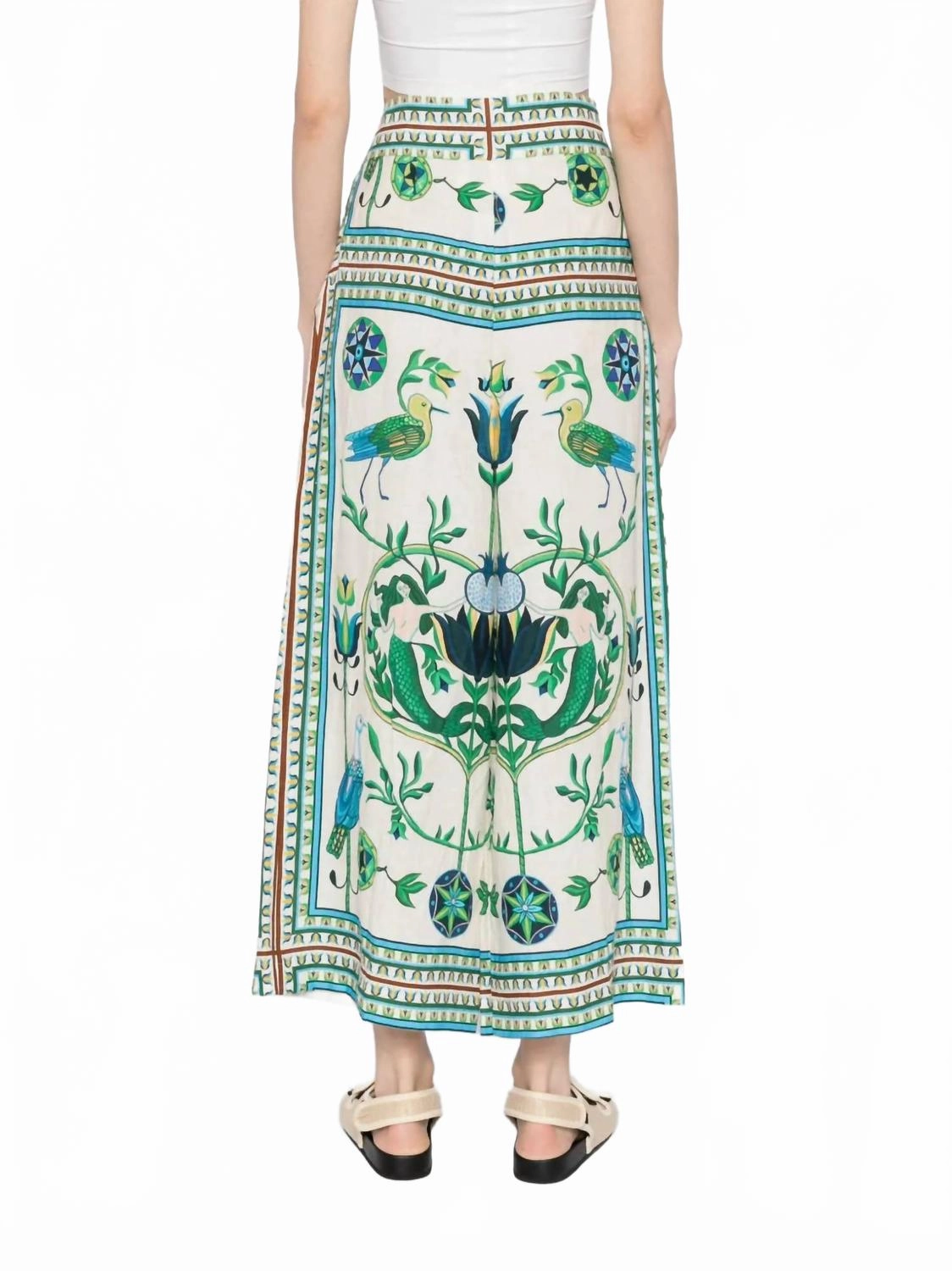 Maria Wide Leg Pants In Off White Multi