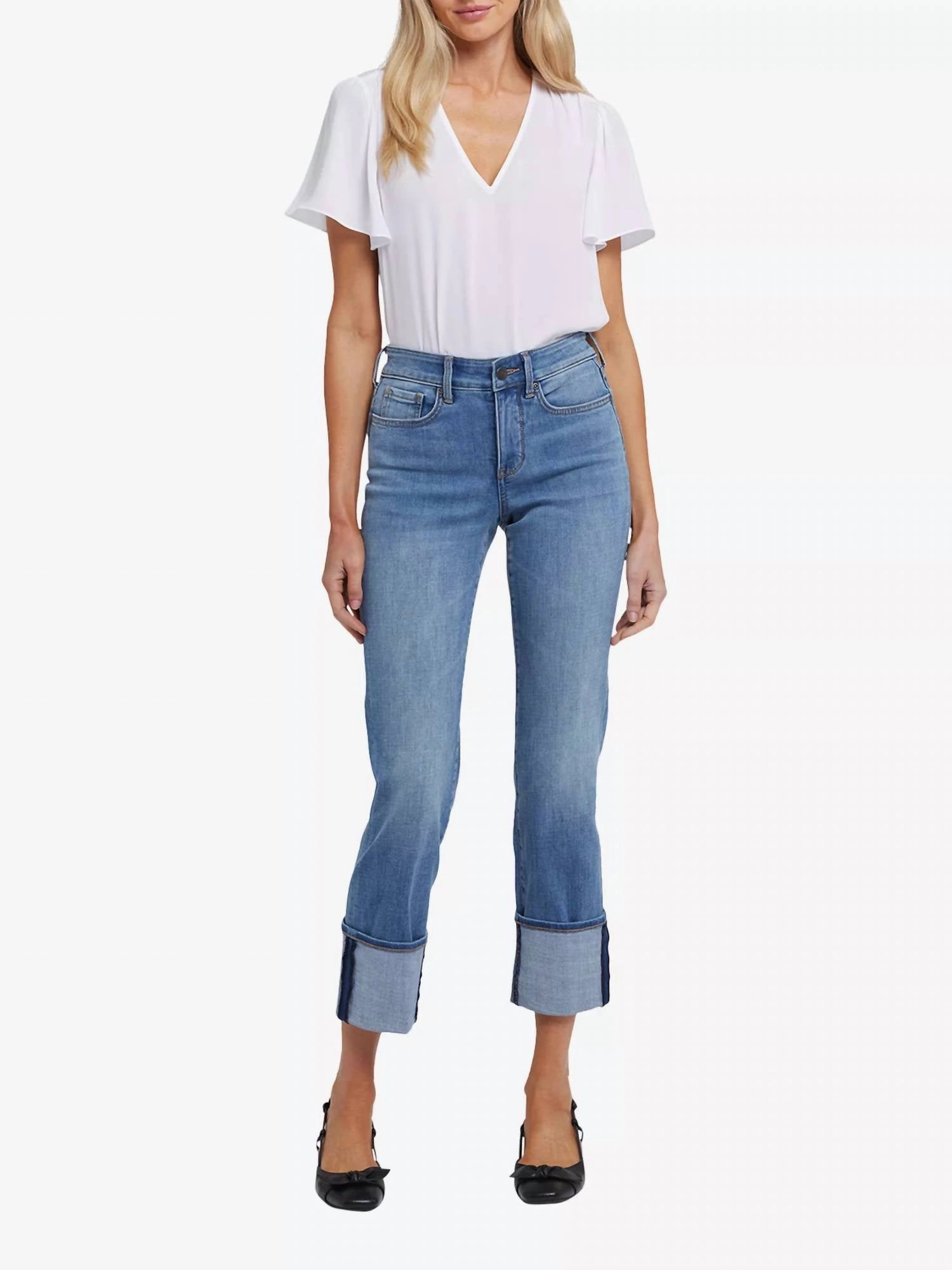 Marilyn Straight Cuff Leg Jeans In Barcelona