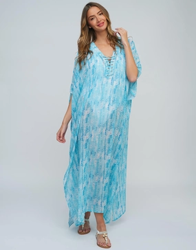 Marina Maxi Kaftan - Blue Swim Womens - swimwear sale
