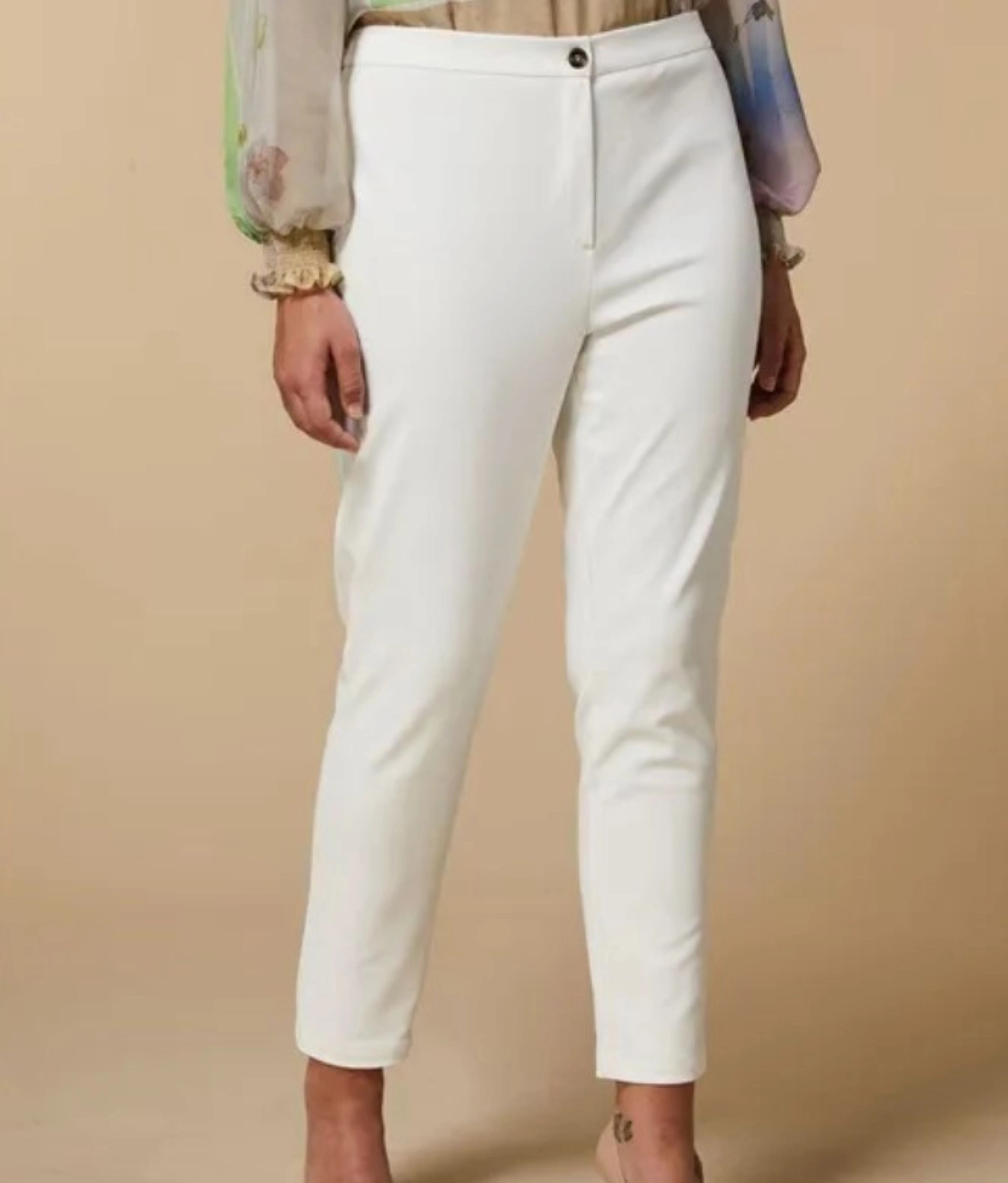 Marina Rinaldi White Rose Trousers womens capris online shop