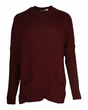 Marni Sweater in Maroon Wool Tops Womens - lace tops sale