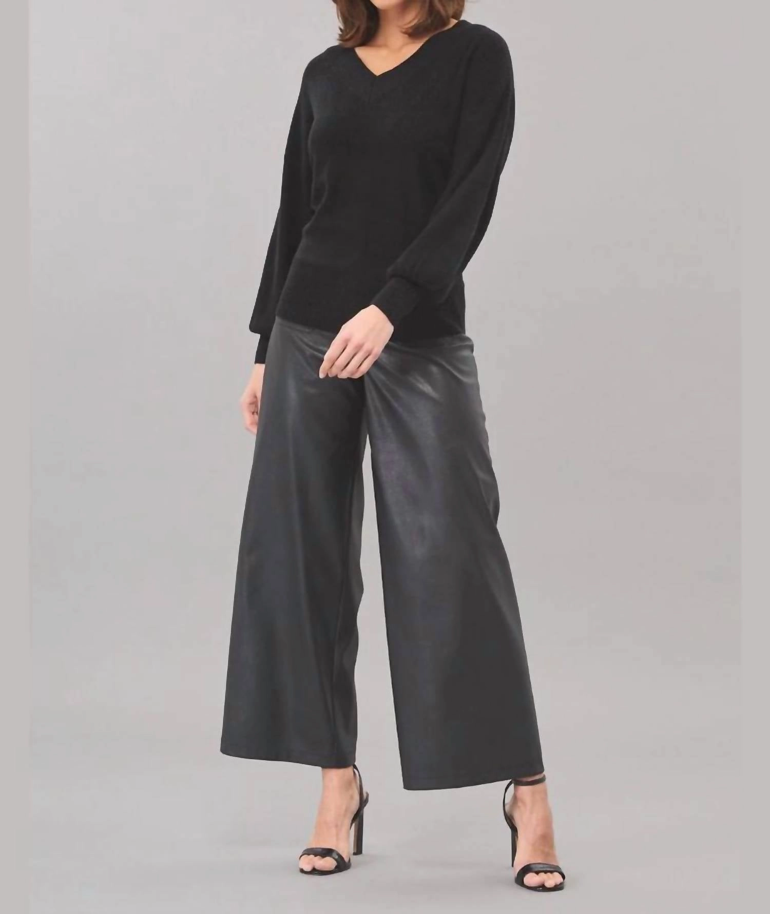 Marny Vegan Leather Pant In Black