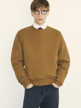 Marron Crewneck Sweatshirt Tops Mens - thermal tops