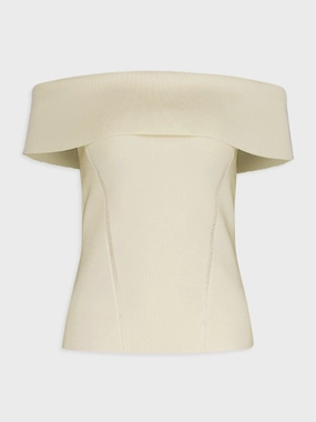 Matchmaker Off-Shoulder Cream Top Knitwear Womens - women's knitwear cheap