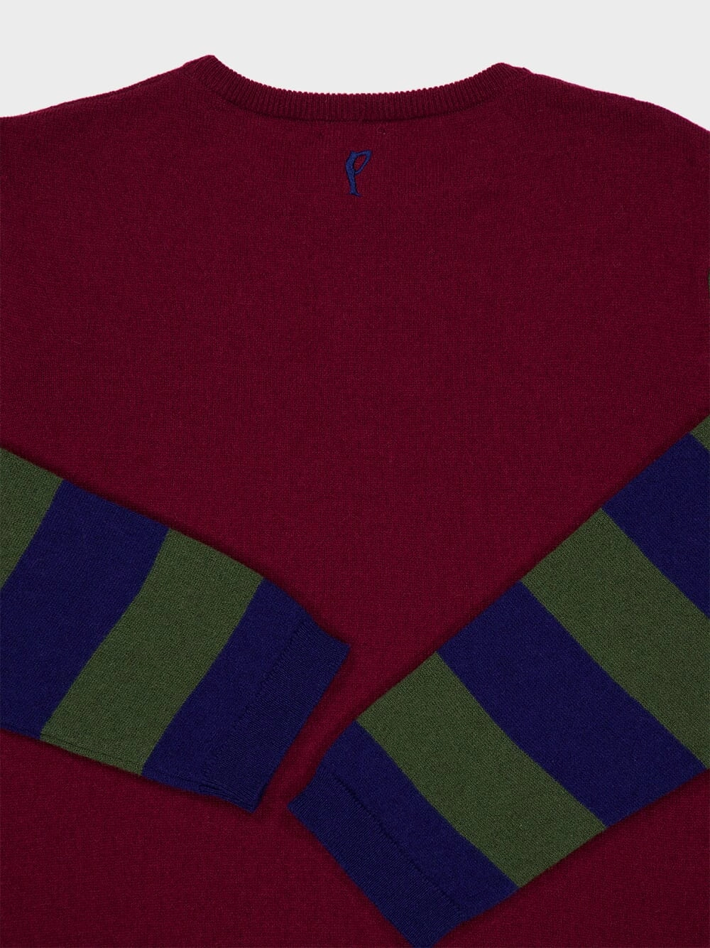 Matilda Cabernet Knitted Long-Sleeved Striped Sleeves Top