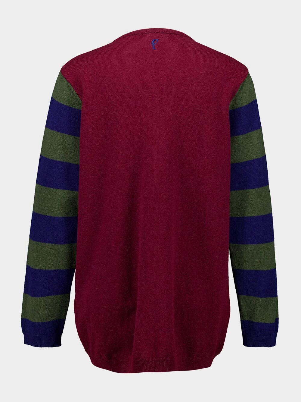 Matilda Cabernet Knitted Long-Sleeved Striped Sleeves Top