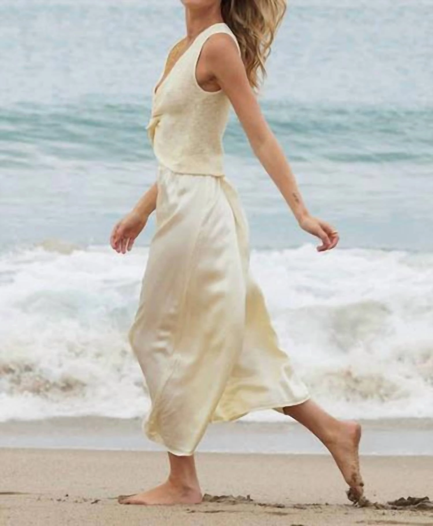 Maureen Silky Skirt In Canary