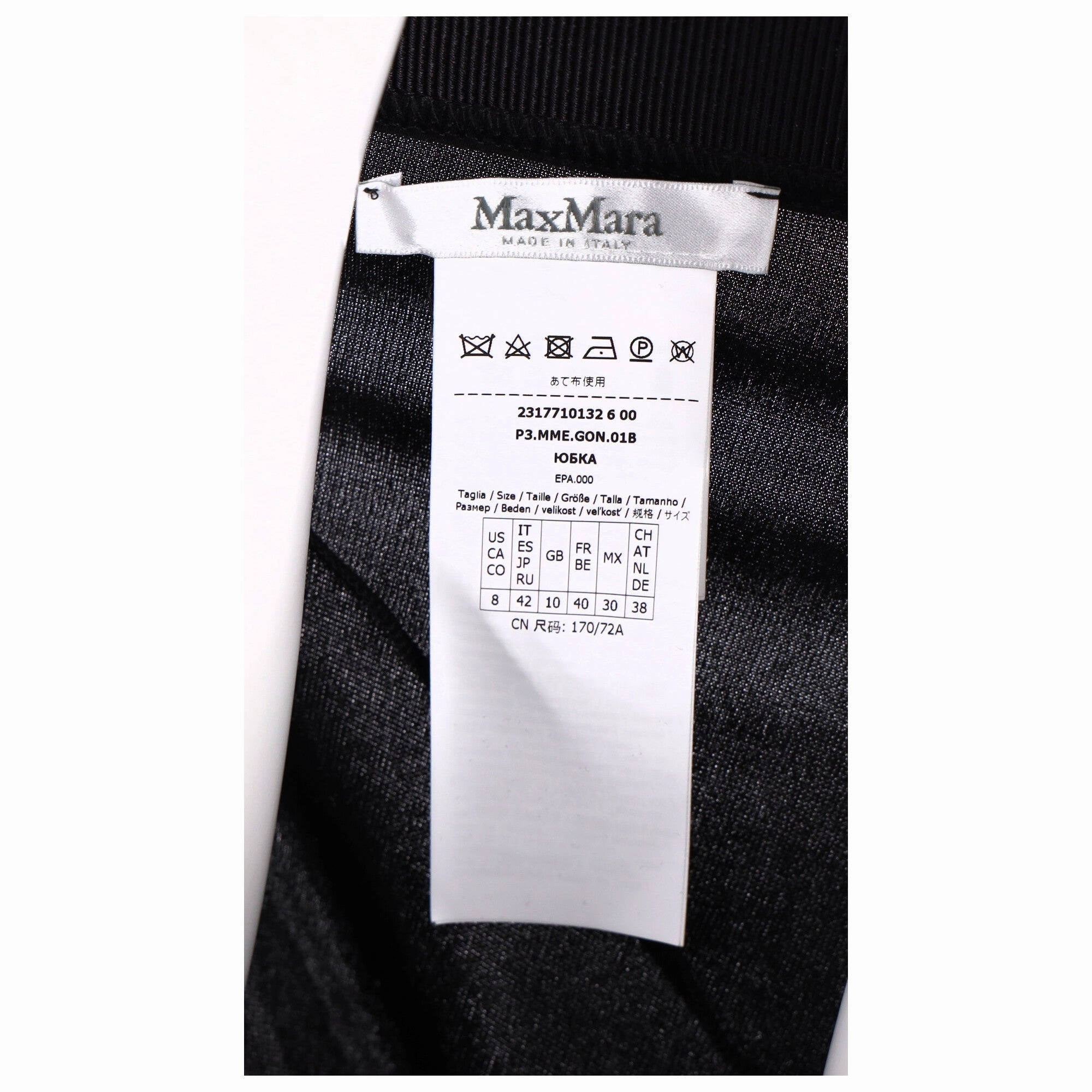 Max Mara Asymmetric Midi Skirt in Black Viscose