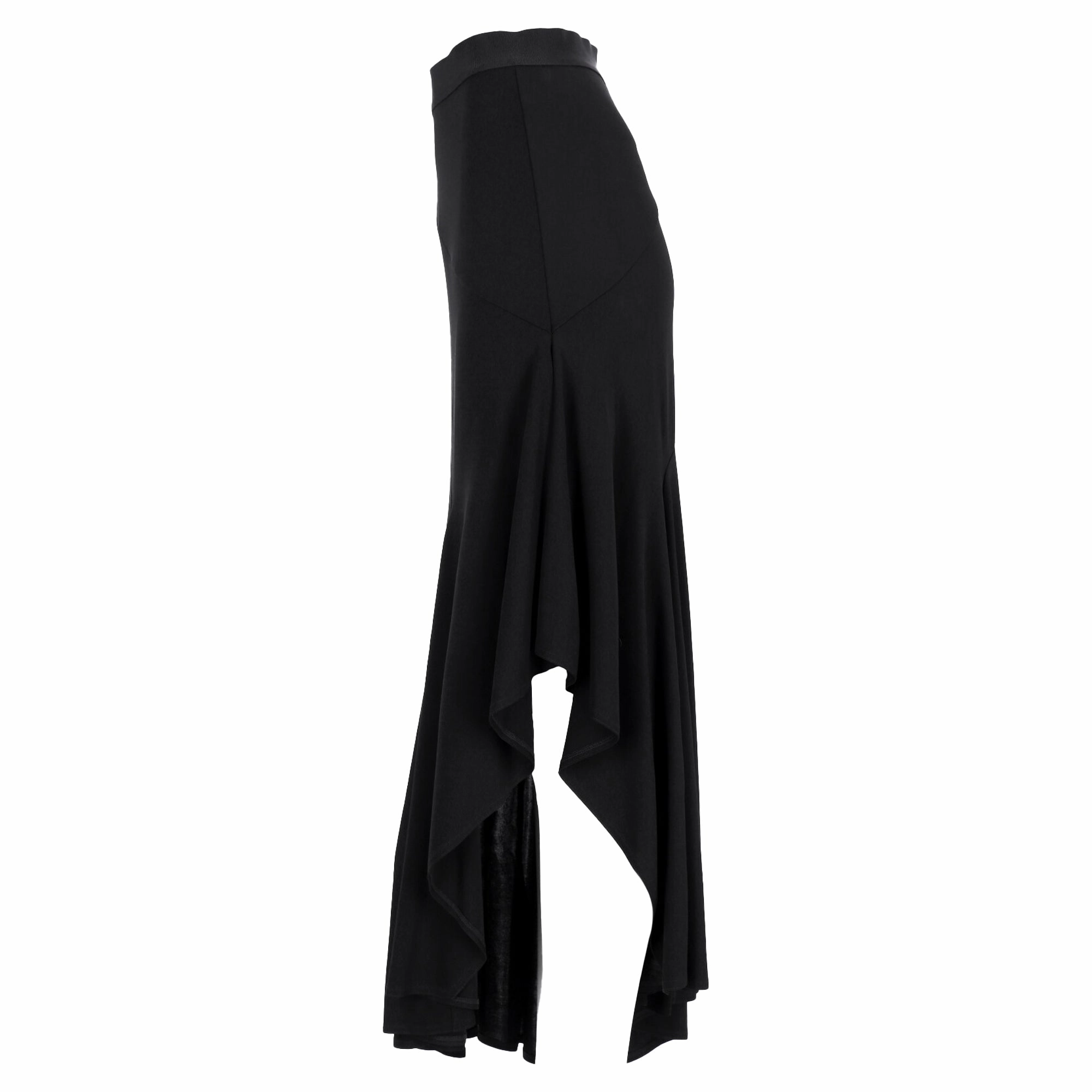 Max Mara Asymmetric Midi Skirt in Black Viscose