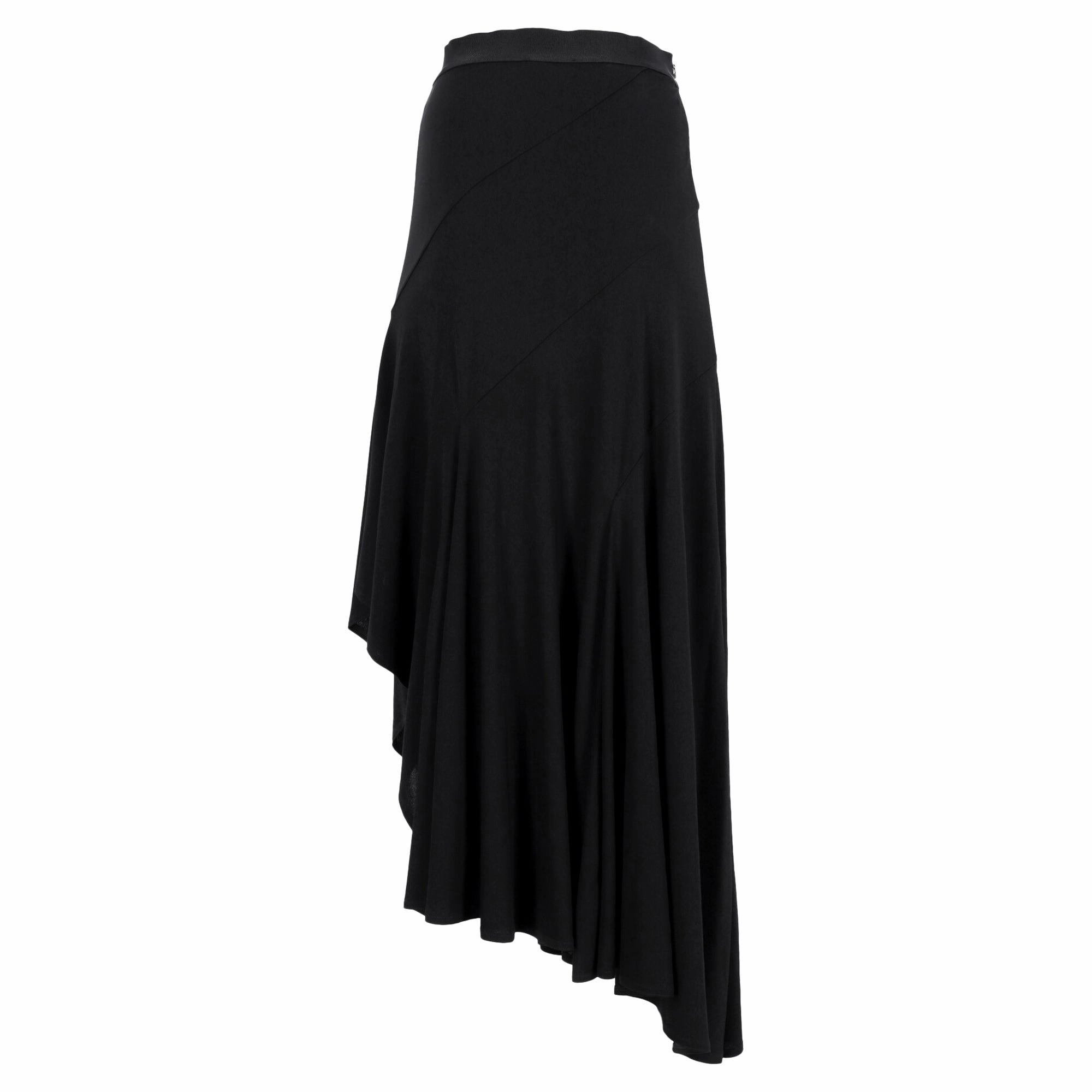 Max Mara Asymmetric Midi Skirt in Black Viscose