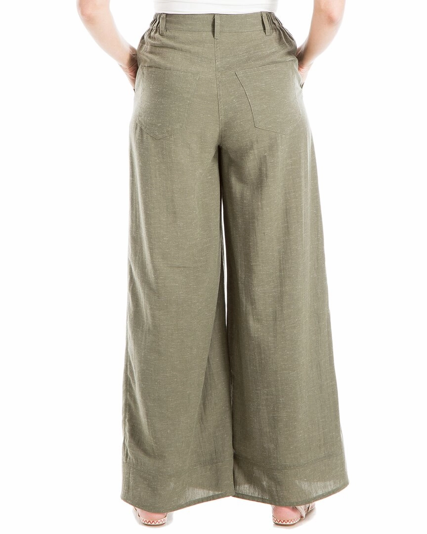 Max Studio Zip Front Linen-Blend Pant