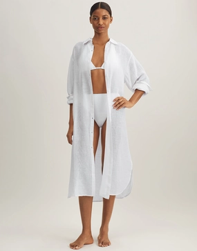 Maxi Boyfriend Shirt - Off White Swim Womens - bikinis clearance