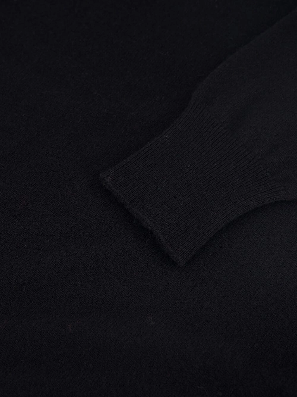 Maya Black V-Neck Cashmere Midi Dress