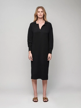 Maya Black V-Neck Cashmere Midi Dress Knitwear Womens - women's knitwear cheap