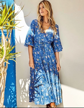 Maya Maxi Dress - Blue Swim Womens - bikinis clearance