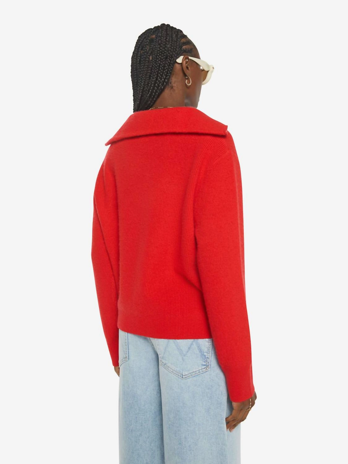 Maylin Collared Sweater In Red Robin
