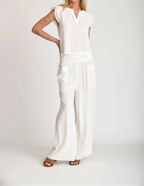 Mazzy Palazzo Pants In White womens culottes clearance
