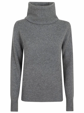 Medium Gray Cashmere Sweater Tops Womens - button-up blouses