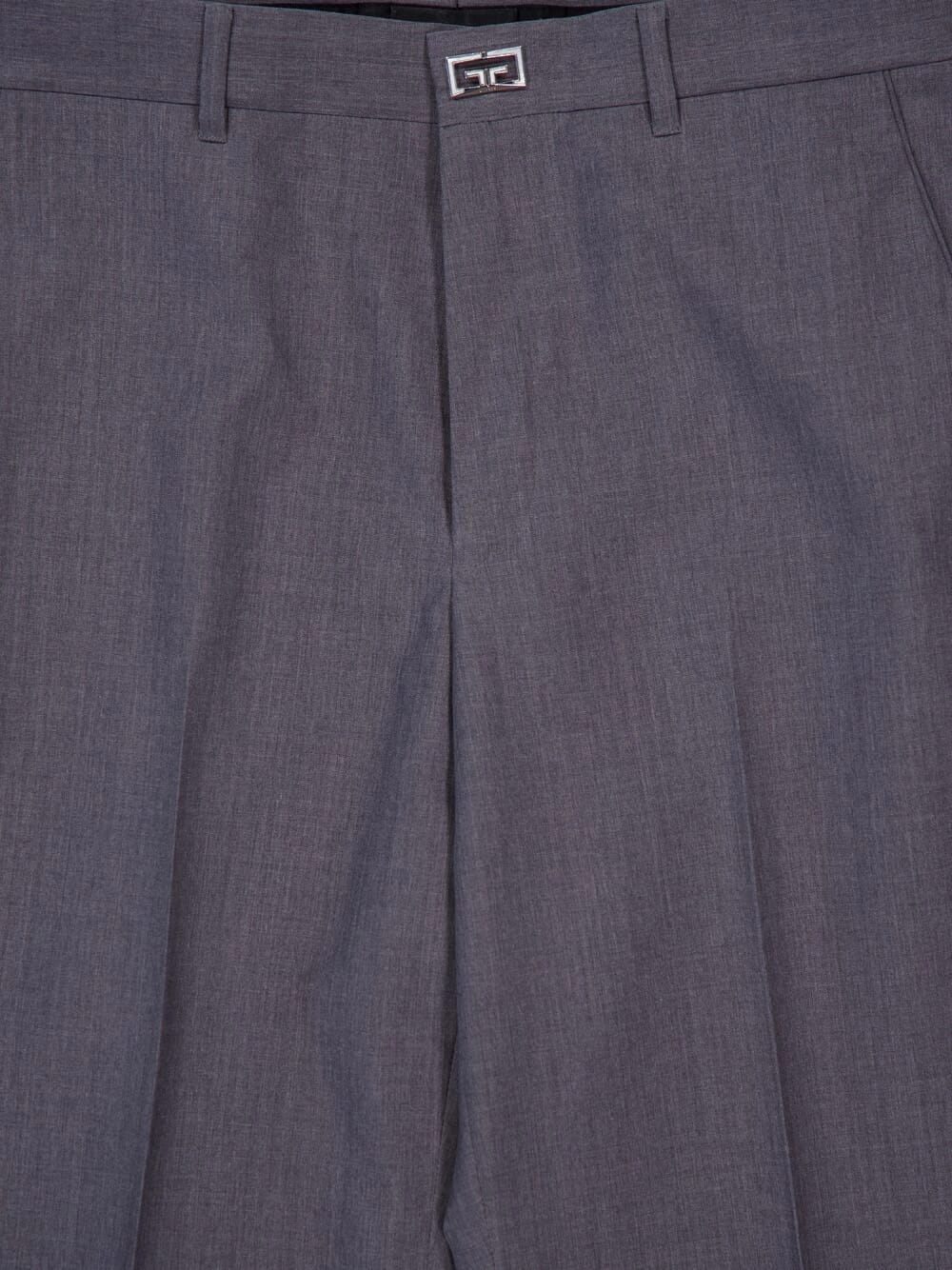 Medium Grey Slim-Fit Wool Tailored Pants