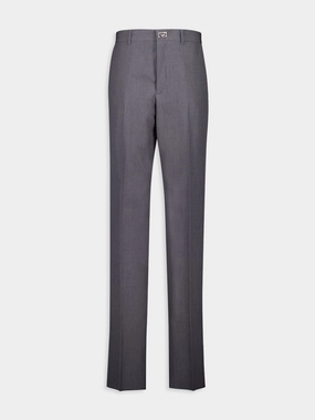 Medium Grey Slim-Fit Wool Tailored Pants Suits Mens - men's suits outlet