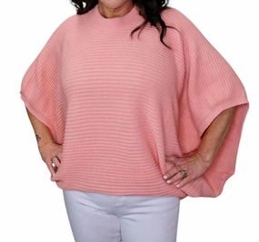 Meg Pullover Poncho In Blush Tops Womens - bodysuits clearance