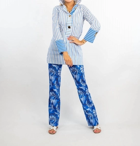 Meister Pant In Costa Navy womens gaucho pants sale
