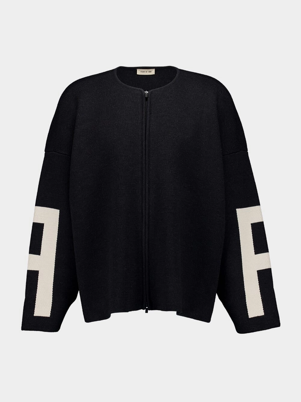 Melange Black Merino Wool Full Zip Sweater Knitwear Mens - men's sweaters sale