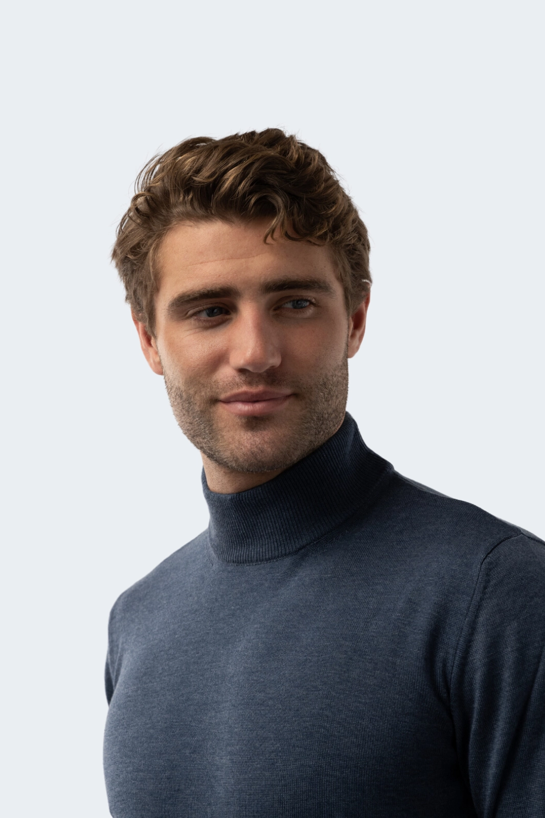 Melange Indigo Mockneck Sweater