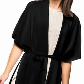 Melinda Belted Dropped Shoulder Cardigan In Black Tops Womens - tie-front tops cheap