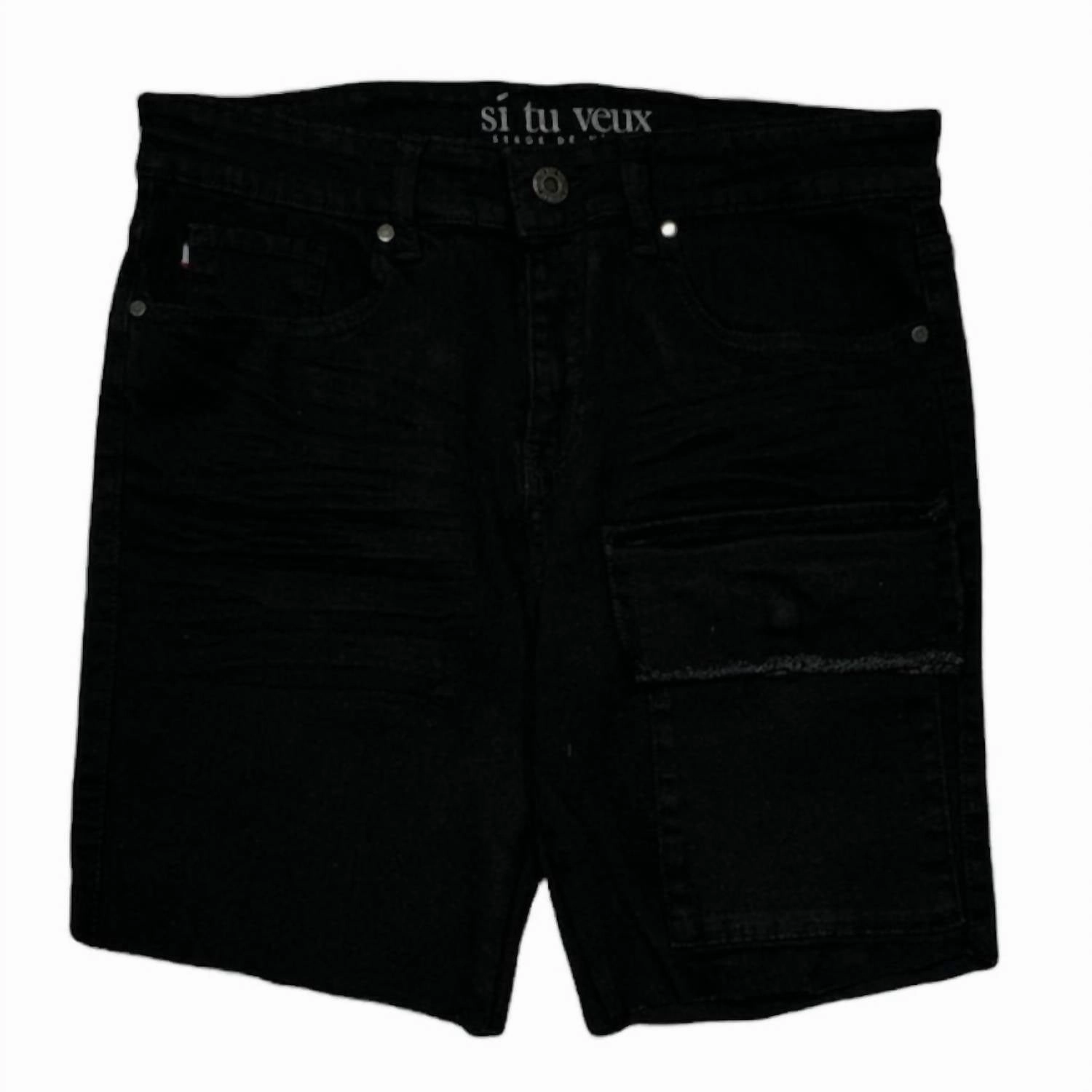 Men's Brutini Cargo Shorts In Jet Black