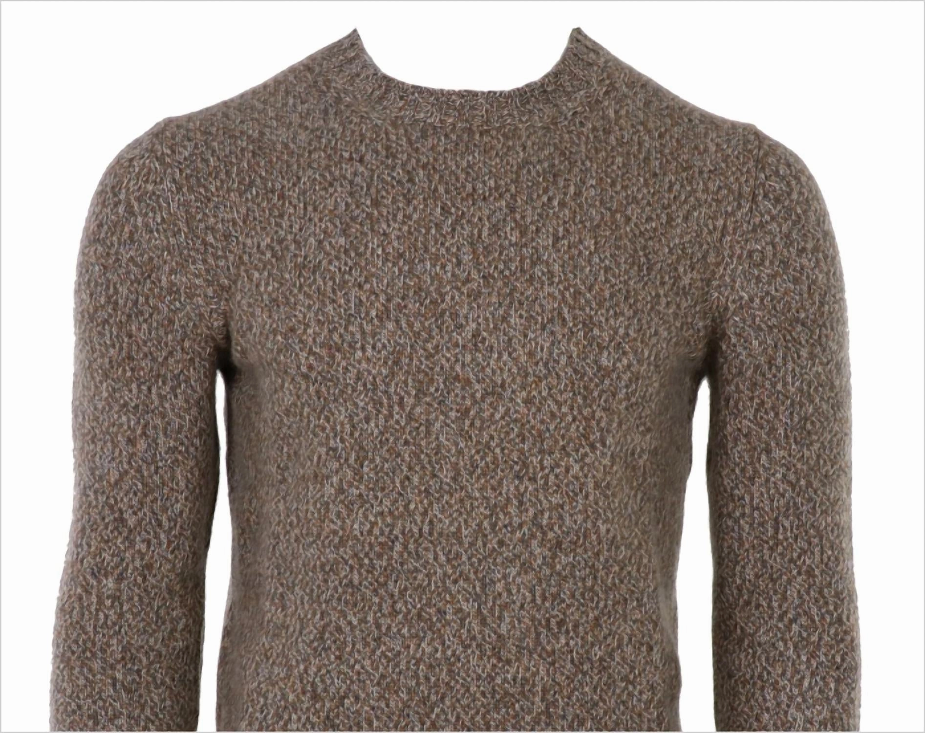 Men's Cashmere Twist Crewneck Sweater In Brown