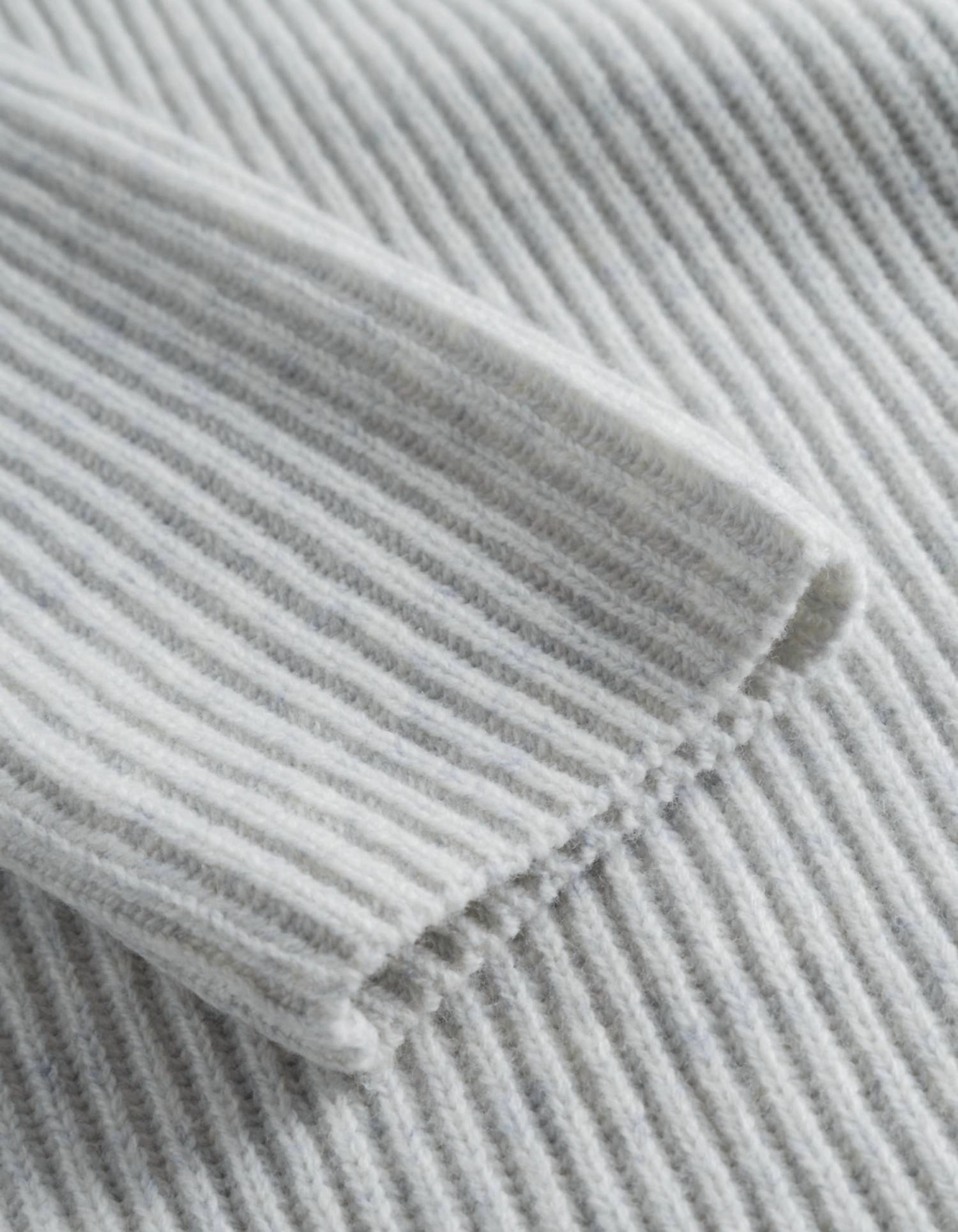 Men's Eddie Wool Rib Rollneck Knit Sweater In Snow Melange