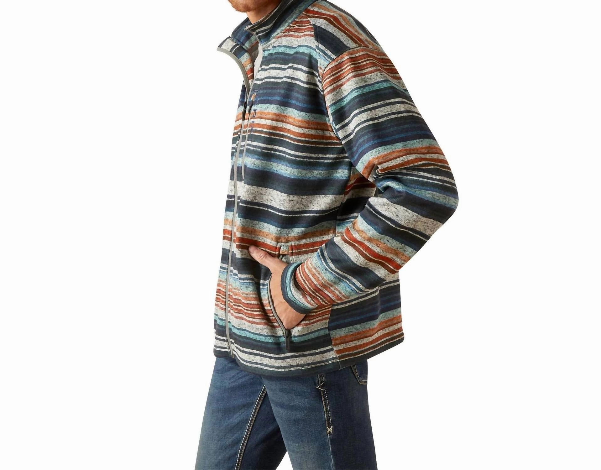 Men's Full Zip Jacket In Grey/multi