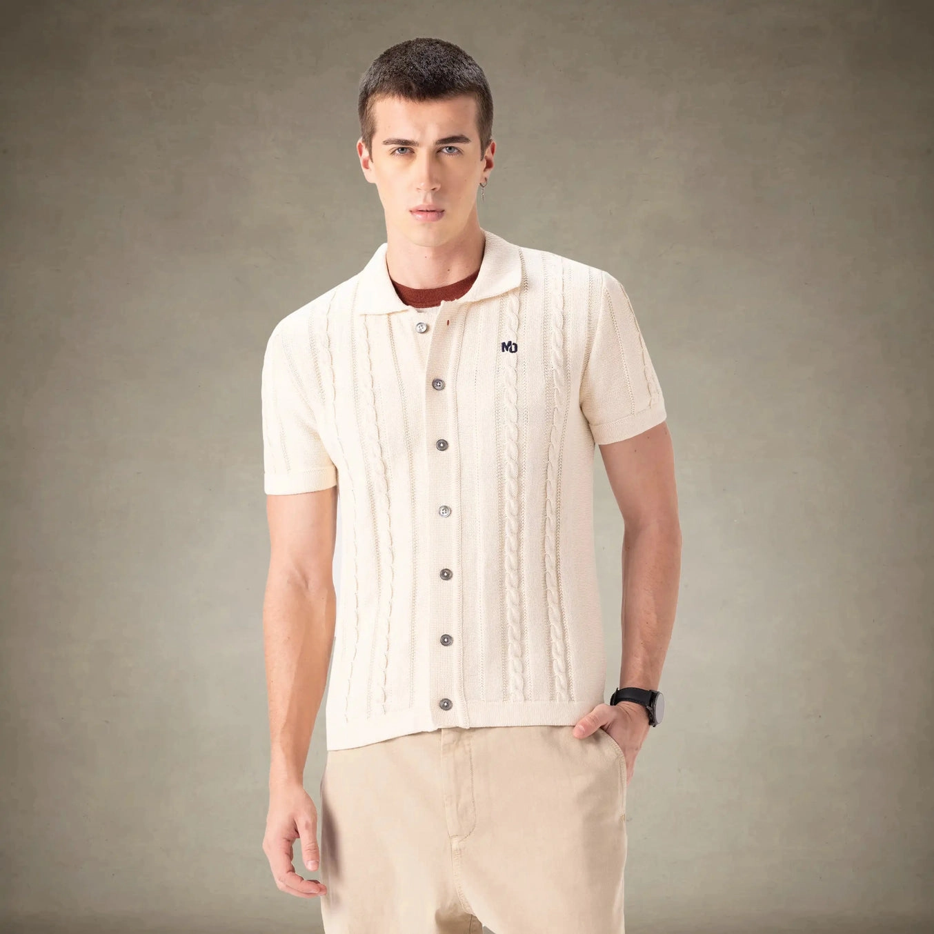 Men's JC Polo Cable Sweater
