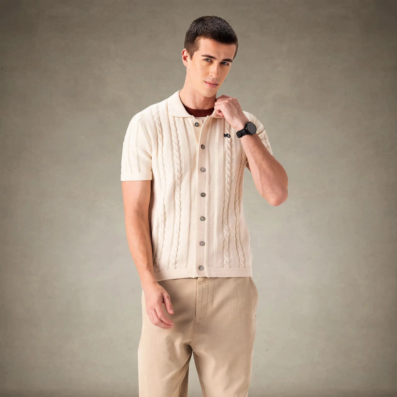 Men's JC Polo Cable Sweater