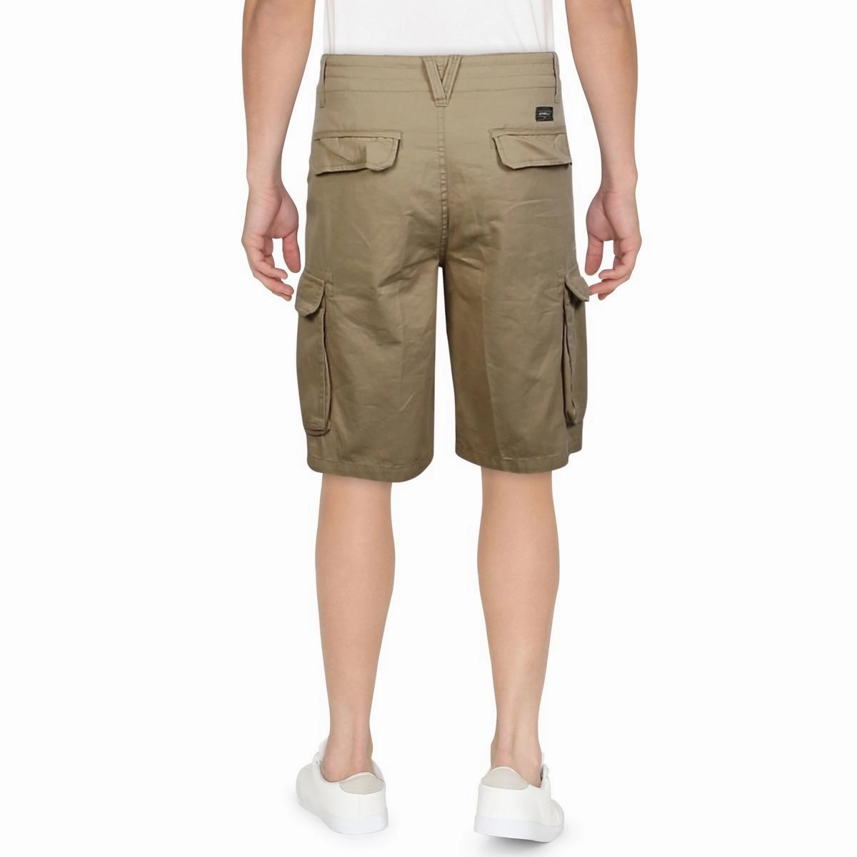 Mens Cotton Mid-Rise Cargo Shorts