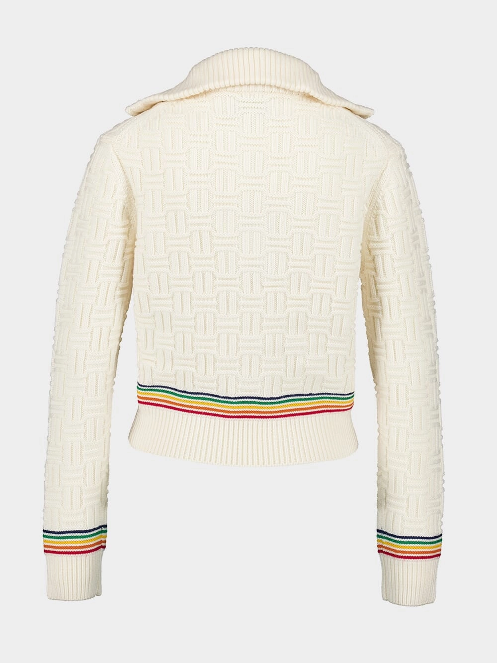 Merino Wool Column Knit Rainbow Jumper