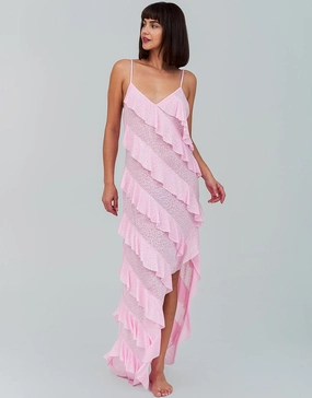 Mermaid Ruffle Dress - Light Pink Swim Womens - bikinis clearance