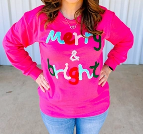 Merry & Bright Sweater In Pink Tops Womens - camisoles best price