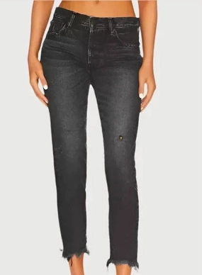 Merry Tapered Mid Rise Jeans In Denim Black womens denim shorts discount