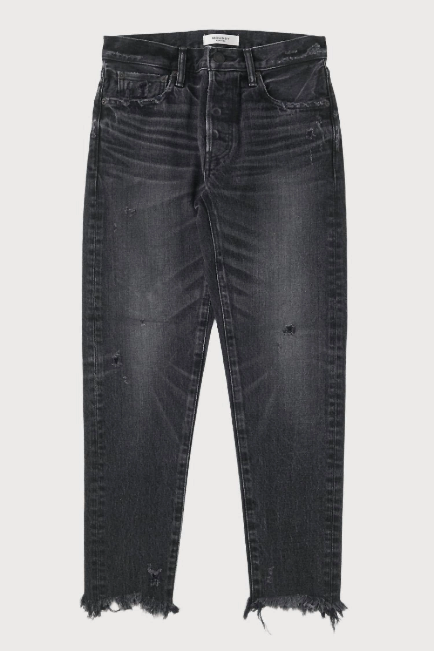 Merry Tapered Mid Rise Jeans In Denim Black